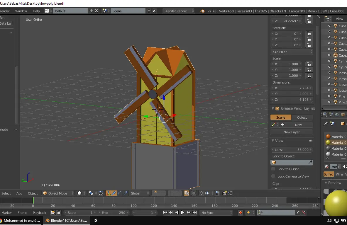 Captura de Modelado 3D en Blender