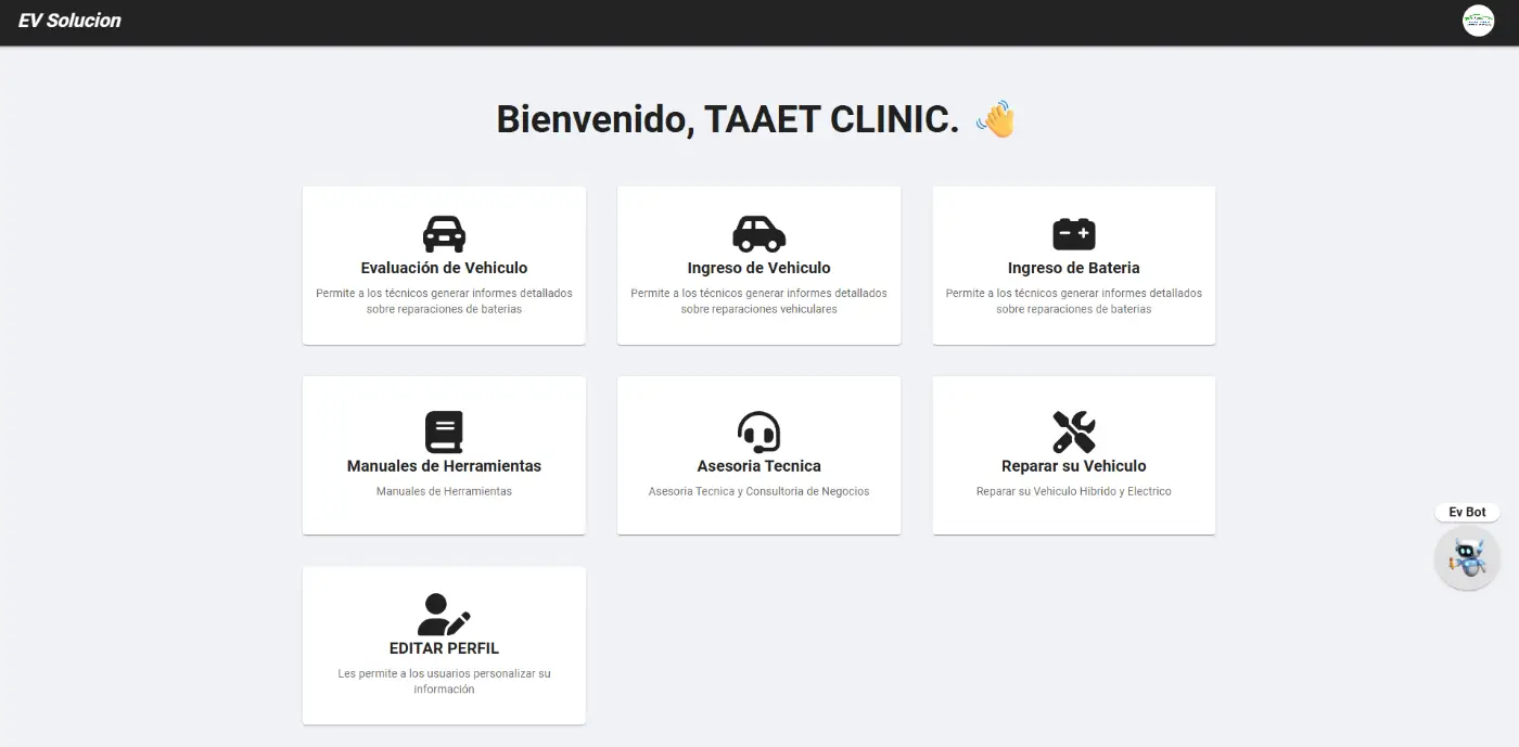 Panel de bienvenida TAAET CLINIC